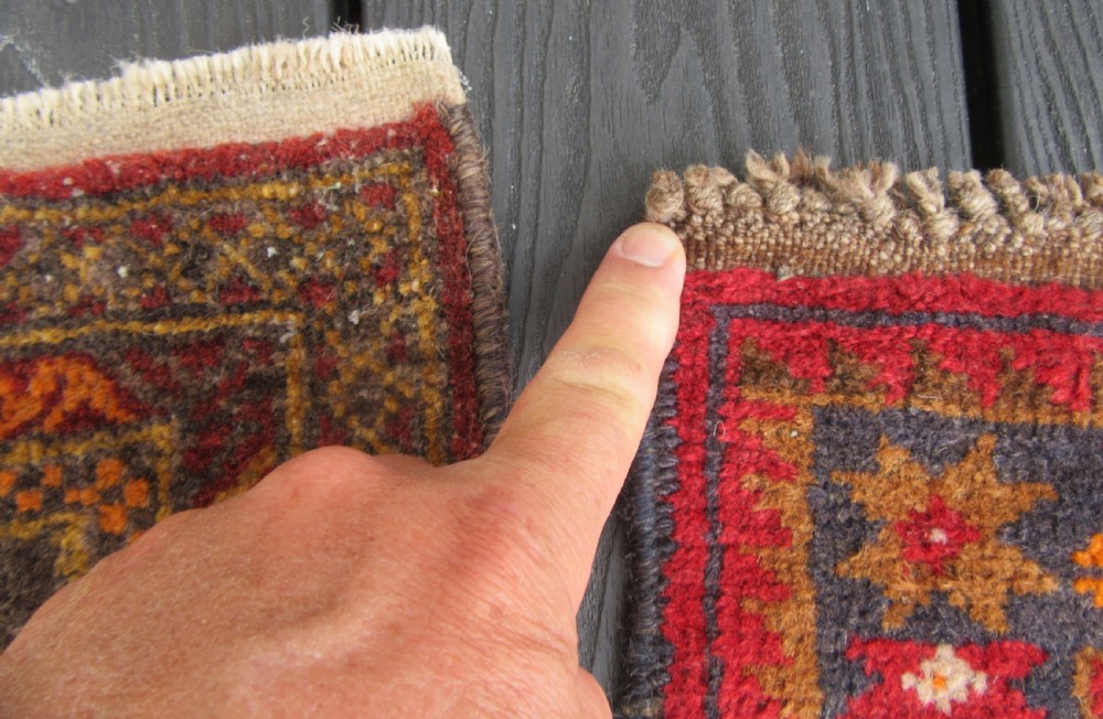 A GROUP OF THREE SMALL OLD BALUCH SCATTER RUGS. GREAT FOR SCATTERING OVER LARGER RUG View VIII