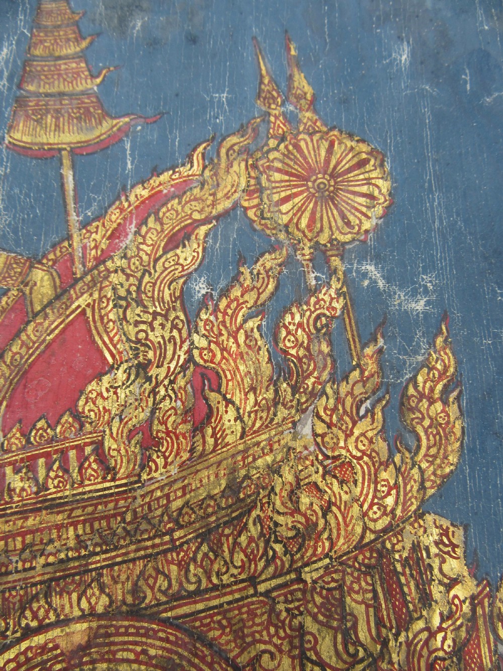 LARGE ANTIQUE THAI INDIAN PAINTING. SCENE FROM THE SANG THONG FOLK TALES View XIII