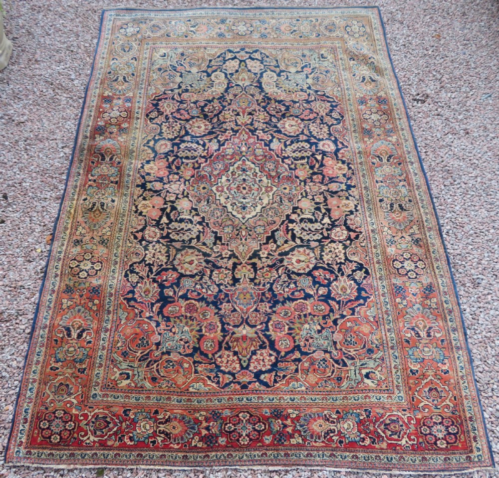 ANTIQUE KASHAN RUG. BEAUTIFUL SOFT ABRASHED COLOURS. KURK WOOL. View II