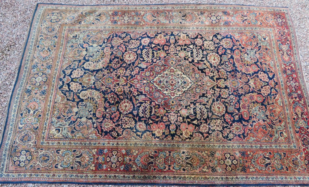 ANTIQUE KASHAN RUG. BEAUTIFUL SOFT ABRASHED COLOURS. KURK WOOL. View IV