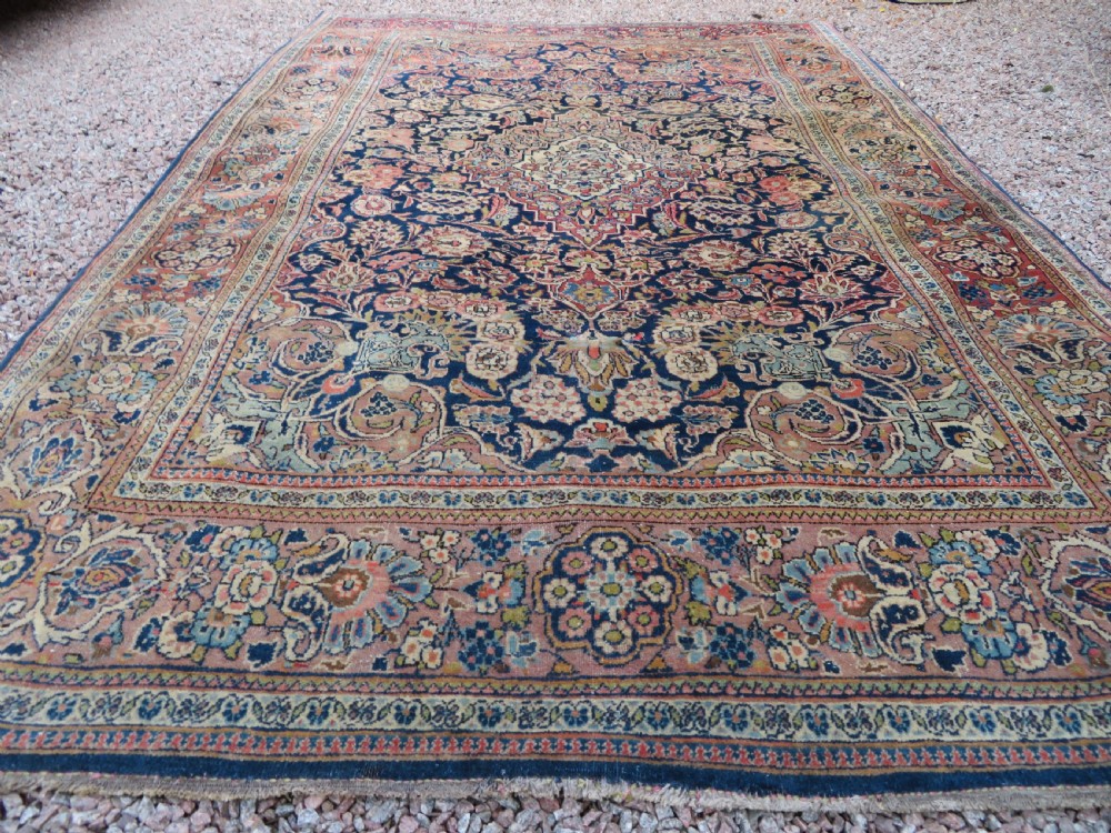 ANTIQUE KASHAN RUG. BEAUTIFUL SOFT ABRASHED COLOURS. KURK WOOL. View VII