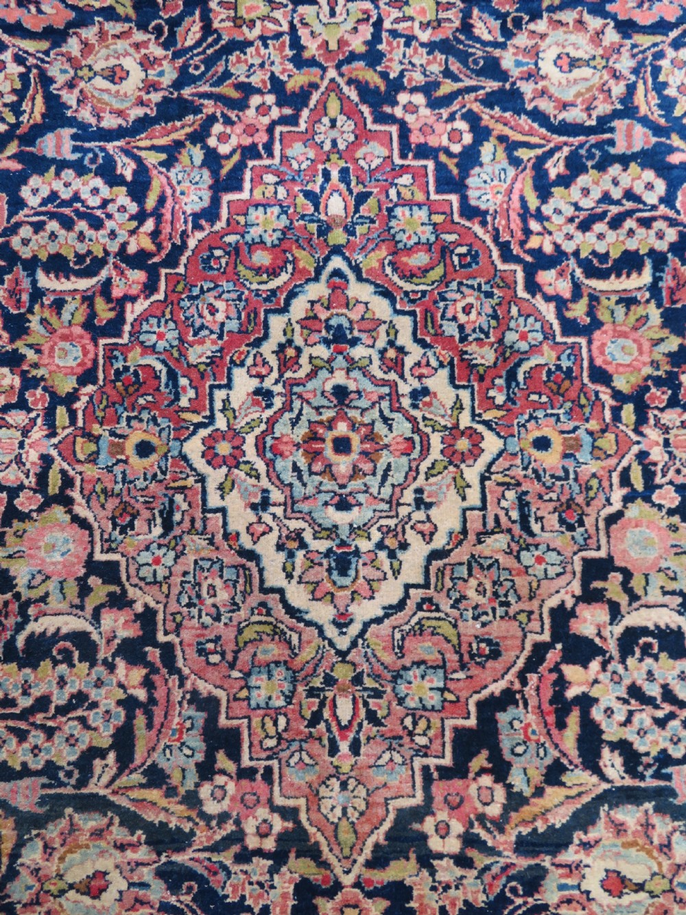 ANTIQUE KASHAN RUG. BEAUTIFUL SOFT ABRASHED COLOURS. KURK WOOL. View VIII