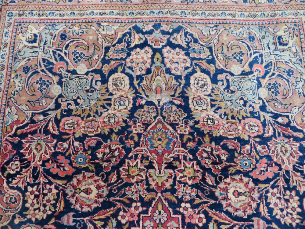 ANTIQUE KASHAN RUG. BEAUTIFUL SOFT ABRASHED COLOURS. KURK WOOL. View IX