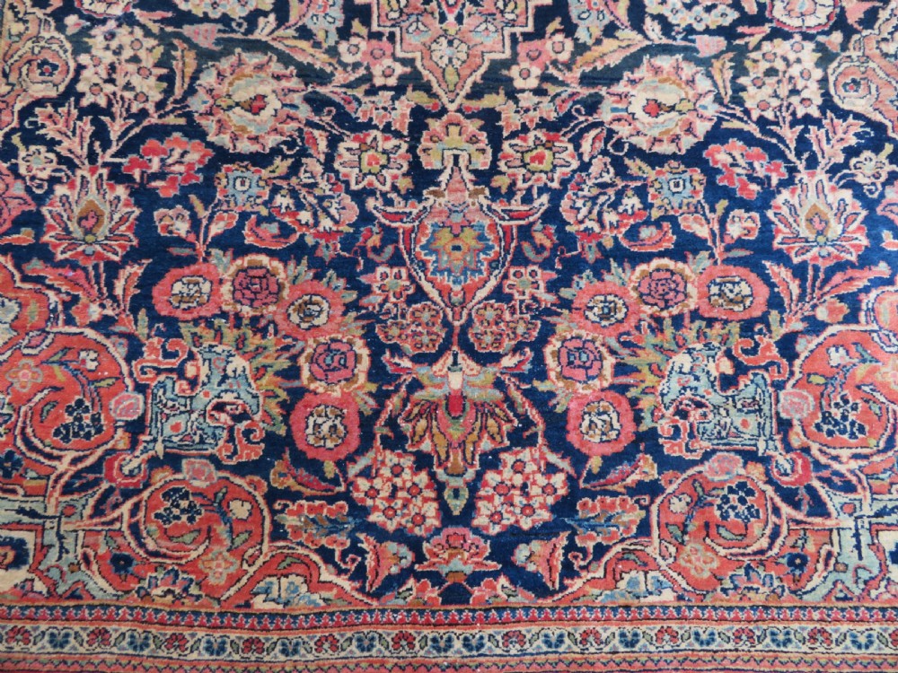 ANTIQUE KASHAN RUG. BEAUTIFUL SOFT ABRASHED COLOURS. KURK WOOL. View X