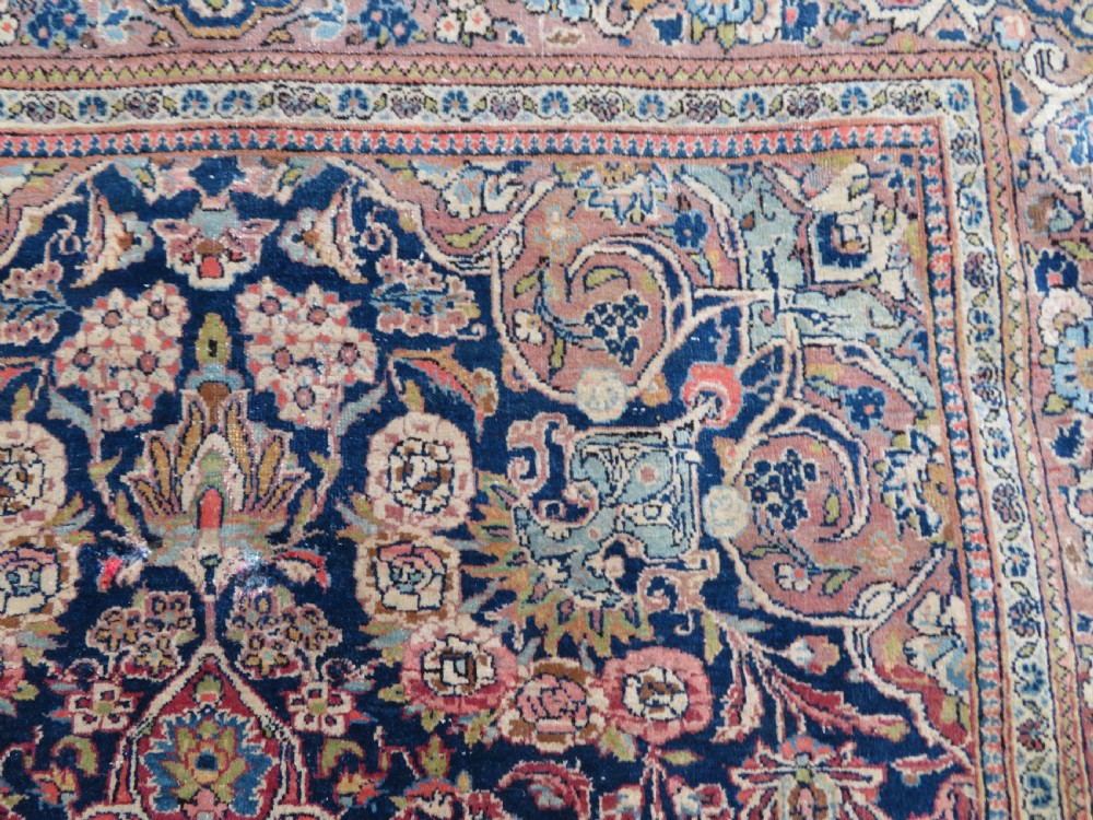 ANTIQUE KASHAN RUG. BEAUTIFUL SOFT ABRASHED COLOURS. KURK WOOL. View XVI