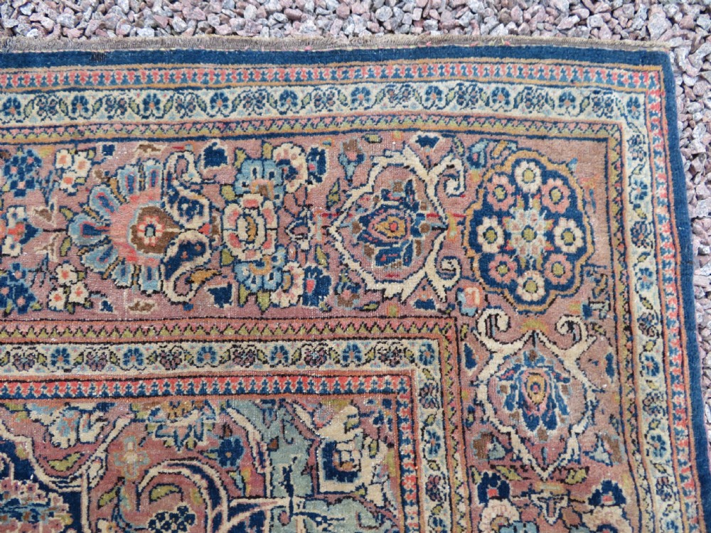 ANTIQUE KASHAN RUG. BEAUTIFUL SOFT ABRASHED COLOURS. KURK WOOL. View XIX