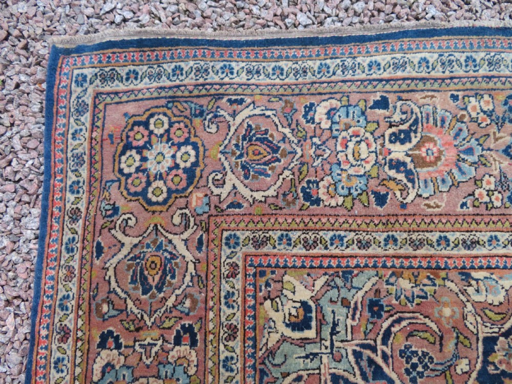 ANTIQUE KASHAN RUG. BEAUTIFUL SOFT ABRASHED COLOURS. KURK WOOL. View XX