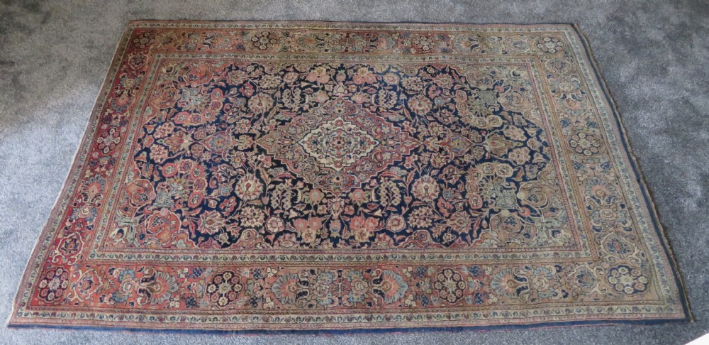 ANTIQUE KASHAN RUG. BEAUTIFUL SOFT ABRASHED COLOURS. KURK WOOL. View XXVII