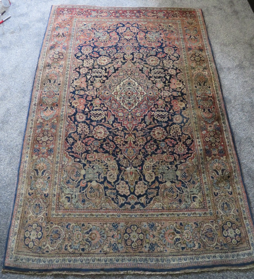 ANTIQUE KASHAN RUG. BEAUTIFUL SOFT ABRASHED COLOURS. KURK WOOL. View XXVIII