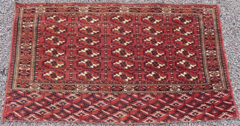 VERY FINELY WOVEN ANTIQUE TEKKE TURKMEN CHUVAL RUG. GREAT WALL ART.