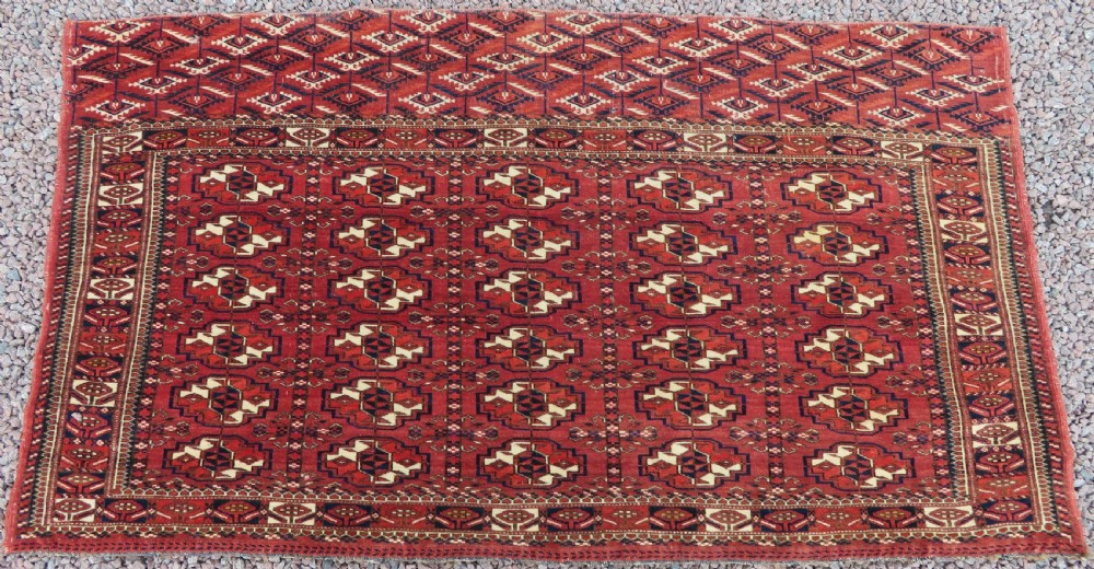 VERY FINELY WOVEN ANTIQUE TEKKE TURKMEN CHUVAL RUG. GREAT WALL ART. View II