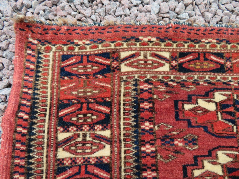 VERY FINELY WOVEN ANTIQUE TEKKE TURKMEN CHUVAL RUG. GREAT WALL ART. View IV