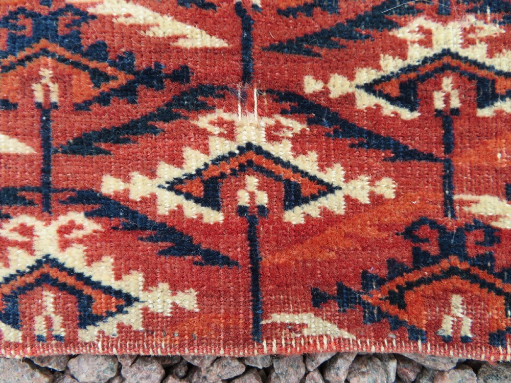 VERY FINELY WOVEN ANTIQUE TEKKE TURKMEN CHUVAL RUG. GREAT WALL ART. View VII