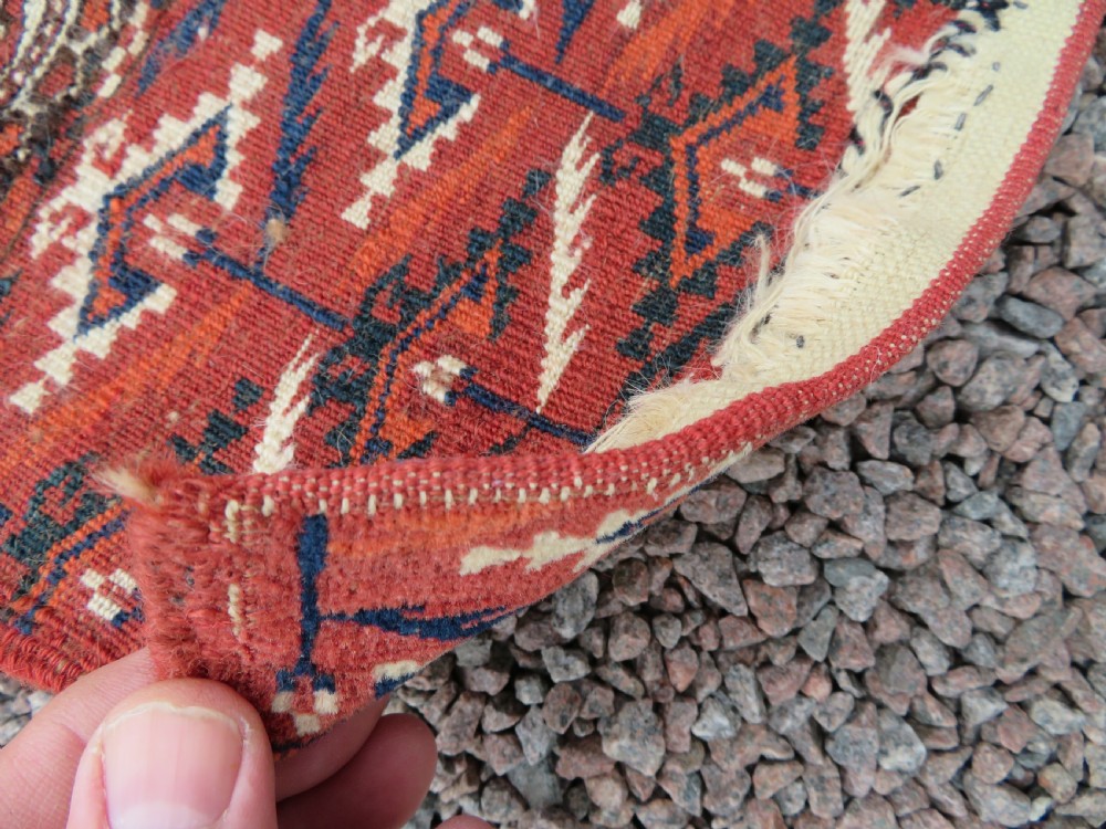 VERY FINELY WOVEN ANTIQUE TEKKE TURKMEN CHUVAL RUG. GREAT WALL ART. View XXII