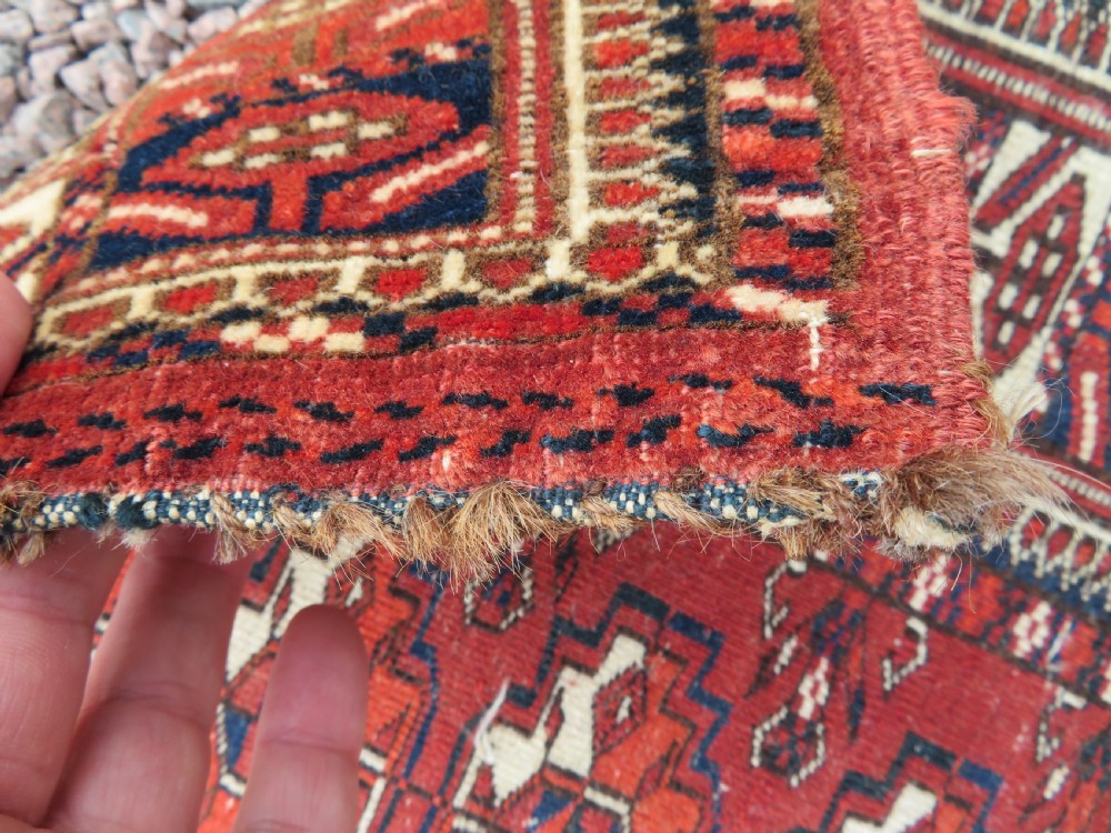 VERY FINELY WOVEN ANTIQUE TEKKE TURKMEN CHUVAL RUG. GREAT WALL ART. View XXVII