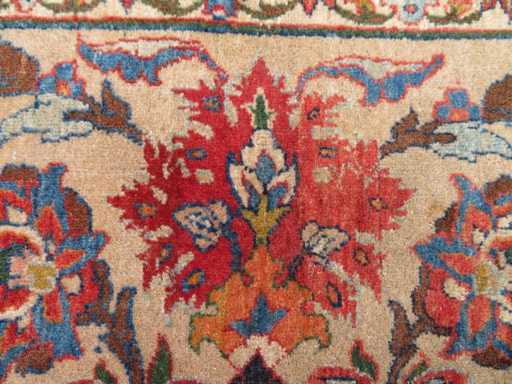 ANTIQUE NAJAFABAD ISFAHAN RUG. VERY FINE WEAVE WITH VELVETY WOOL PILE. View XIII