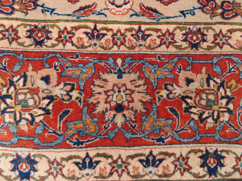 ANTIQUE NAJAFABAD ISFAHAN RUG. VERY FINE WEAVE WITH VELVETY WOOL PILE. View XXI
