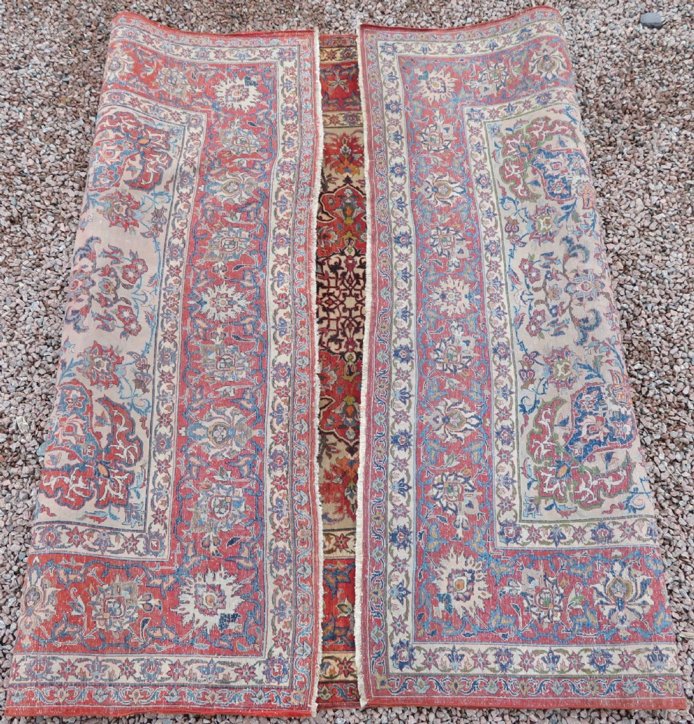 ANTIQUE NAJAFABAD ISFAHAN RUG. VERY FINE WEAVE WITH VELVETY WOOL PILE. View XXV