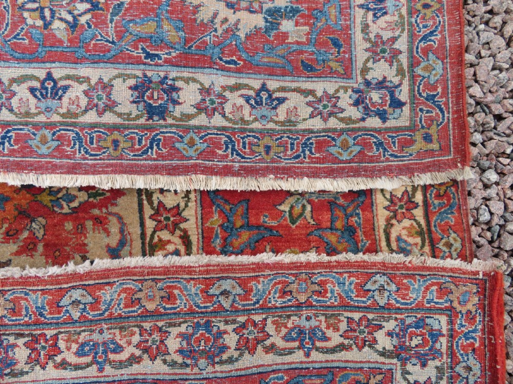 ANTIQUE NAJAFABAD ISFAHAN RUG. VERY FINE WEAVE WITH VELVETY WOOL PILE. View XXVI