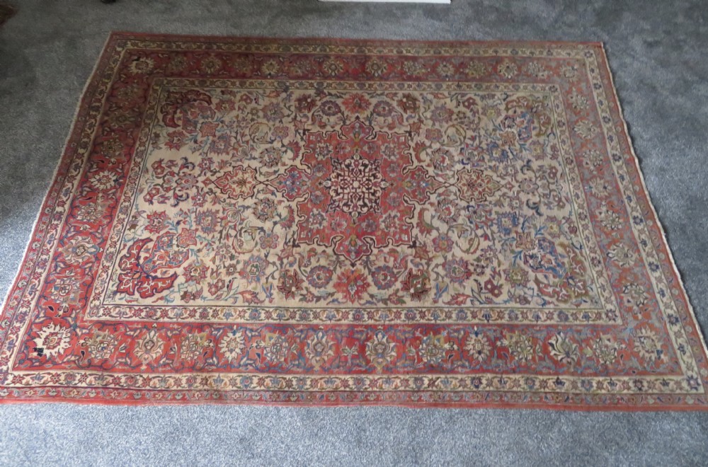 ANTIQUE NAJAFABAD ISFAHAN RUG. VERY FINE WEAVE WITH VELVETY WOOL PILE. View XXIX