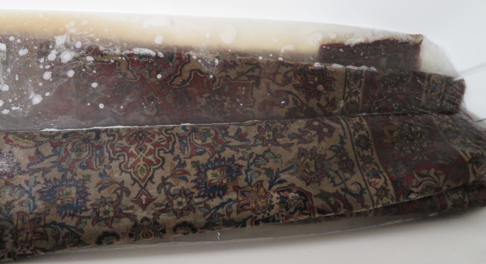 ANTIQUE NAJAFABAD ISFAHAN RUG. VERY FINE WEAVE WITH VELVETY WOOL PILE. View XXX