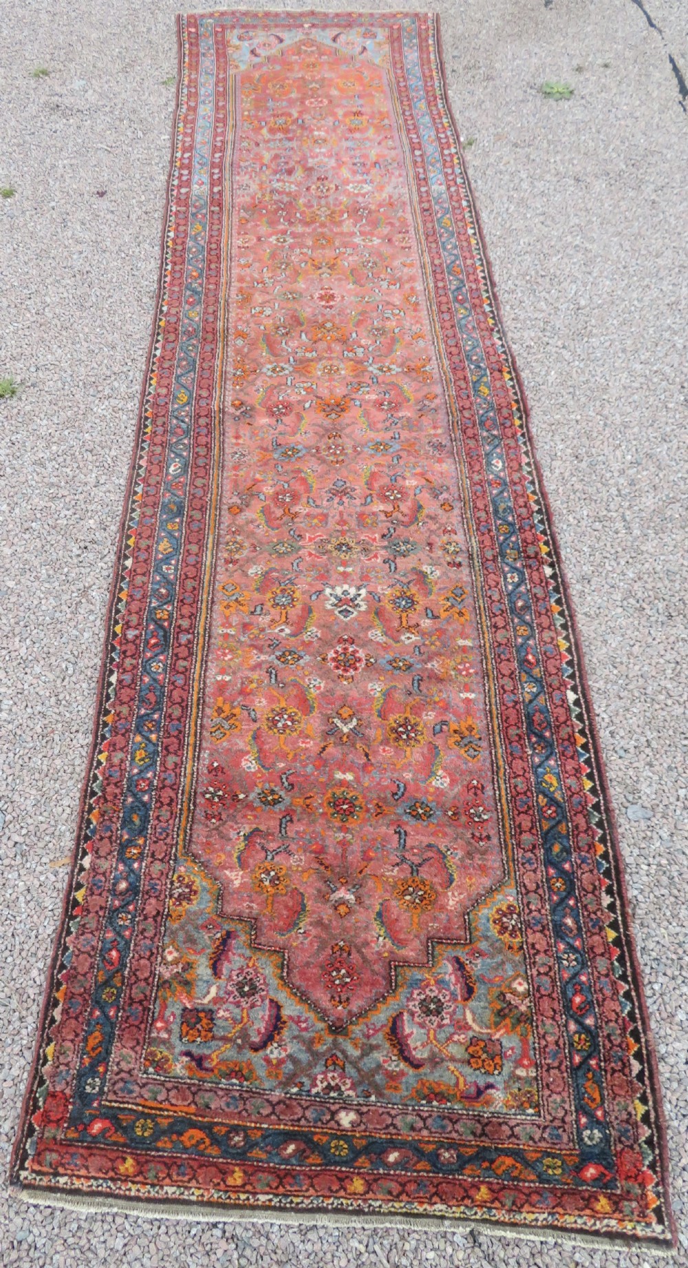 ANTIQUE KURDISH RUNNER LONG RUG. VERY UNUSUAL OVERALL LOOK & COLOURS. View II