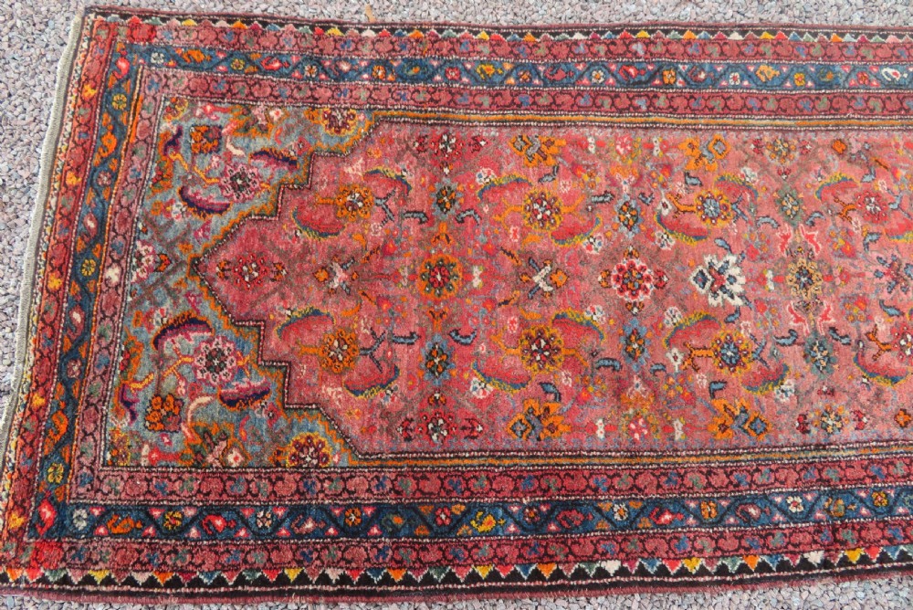 ANTIQUE KURDISH RUNNER LONG RUG. VERY UNUSUAL OVERALL LOOK & COLOURS. View III