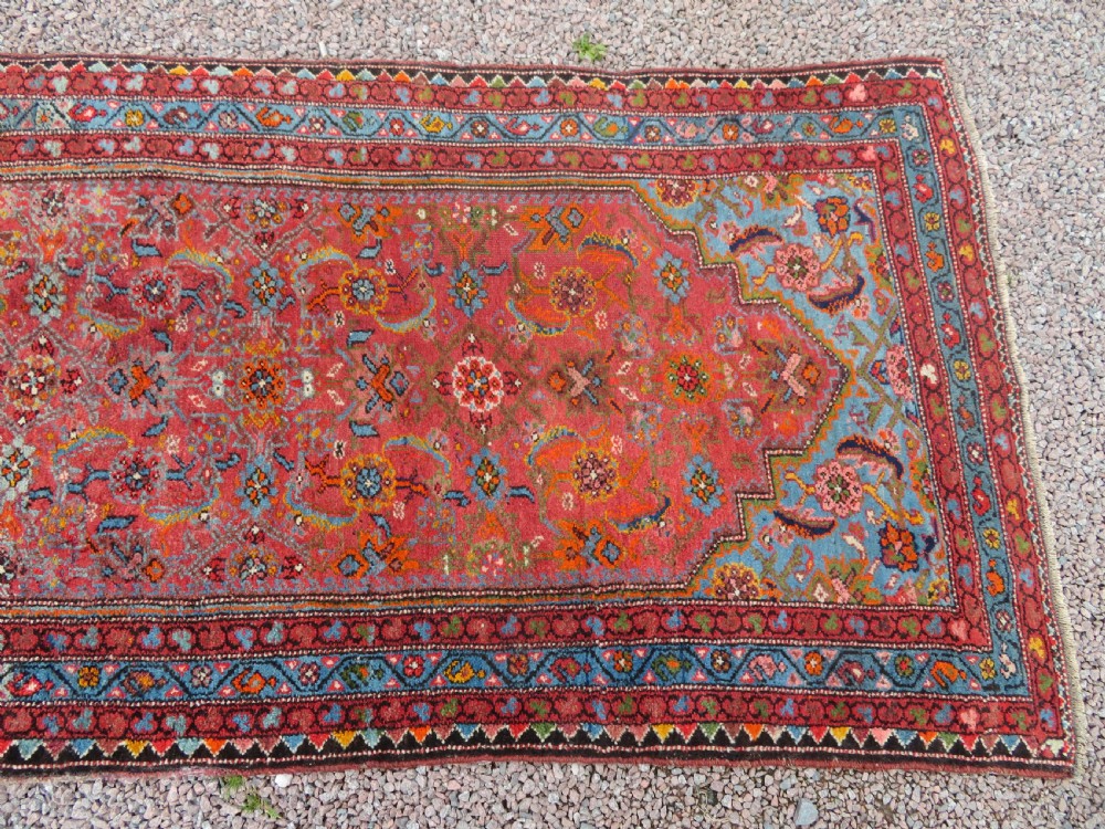 ANTIQUE KURDISH RUNNER LONG RUG. VERY UNUSUAL OVERALL LOOK & COLOURS. View VI