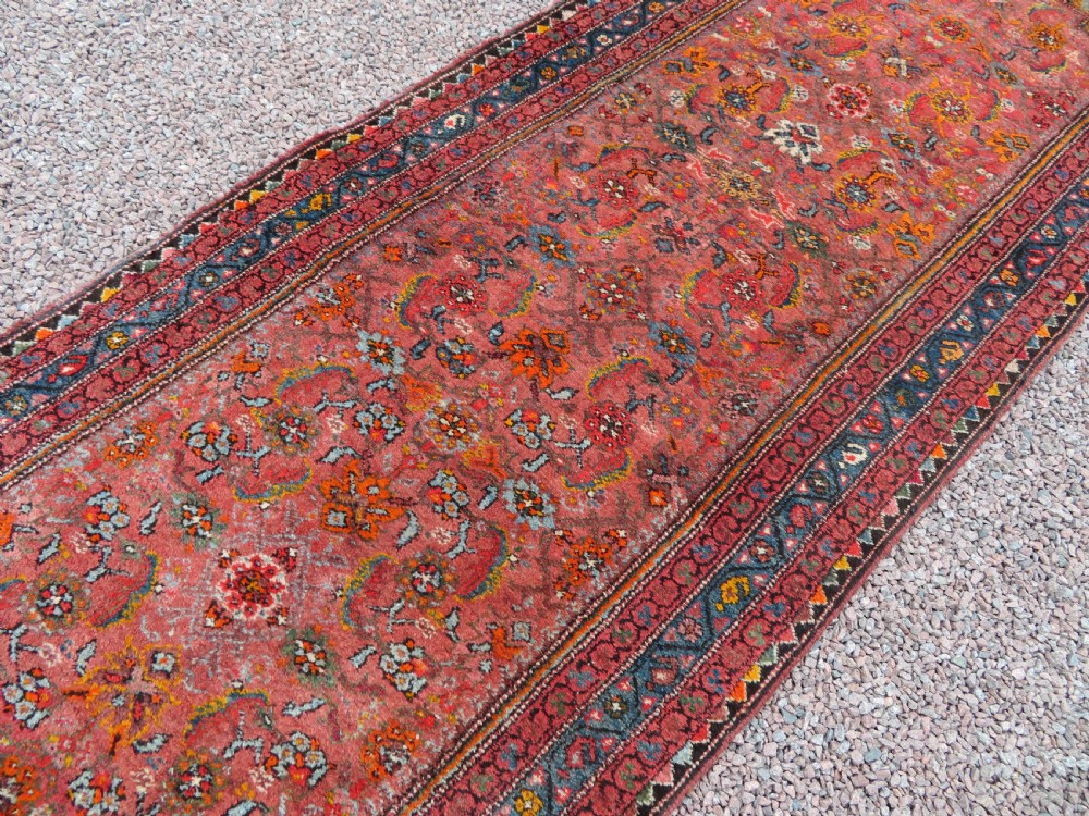 ANTIQUE KURDISH RUNNER LONG RUG. VERY UNUSUAL OVERALL LOOK & COLOURS. View XIX