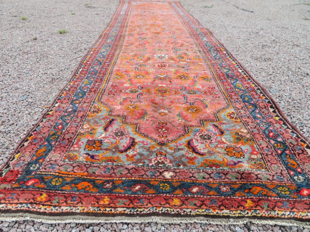 ANTIQUE KURDISH RUNNER LONG RUG. VERY UNUSUAL OVERALL LOOK & COLOURS. View XXV