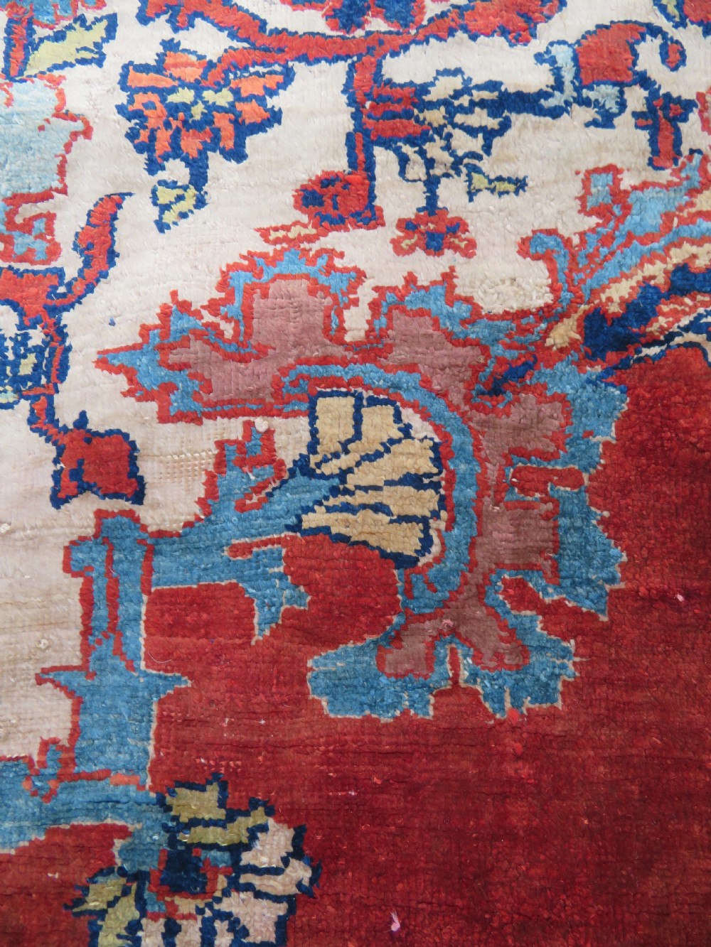 DISTRESSED ANTIQUE SILK TABRIZ PRAYER RUG. THIRD QUARTER 19TH CENTURY. View VII