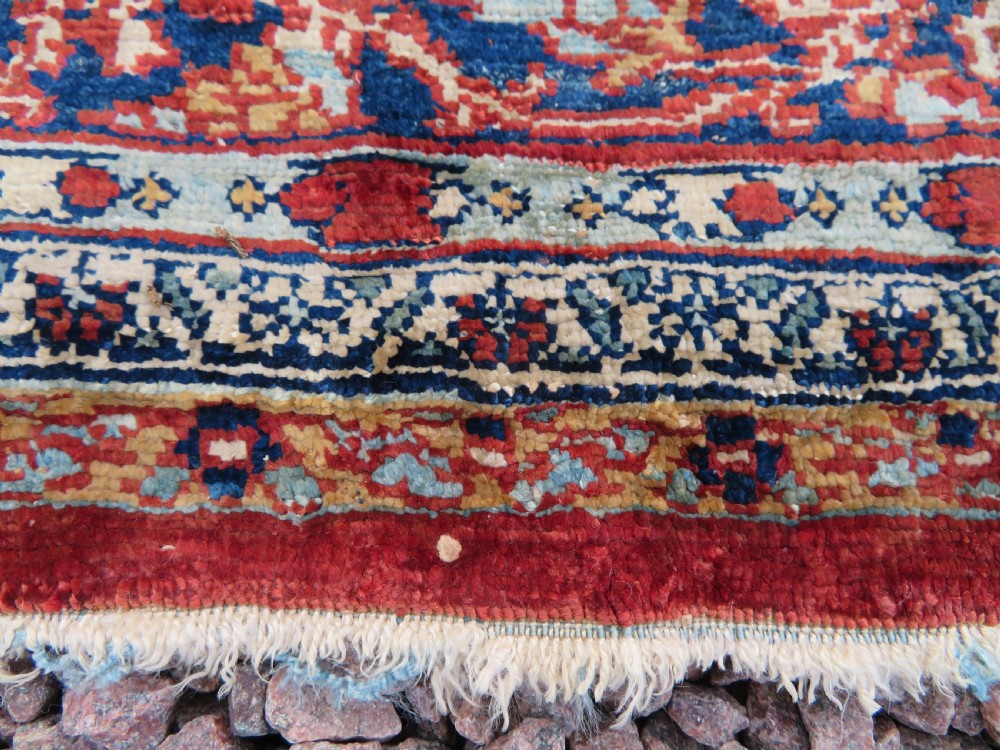 DISTRESSED ANTIQUE SILK TABRIZ PRAYER RUG. THIRD QUARTER 19TH CENTURY. View XXII