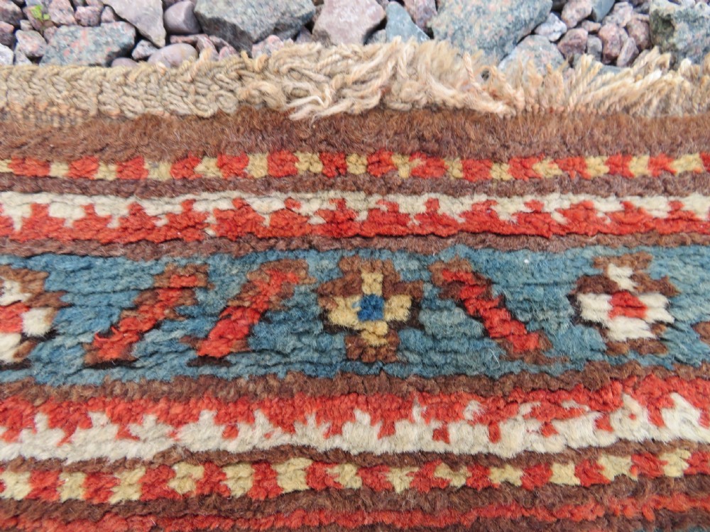 ANTIQUE SHABBY CHIC CAUCASIAN KAZAK LARGE RUG. ANIMALS & BIRDS. View XI