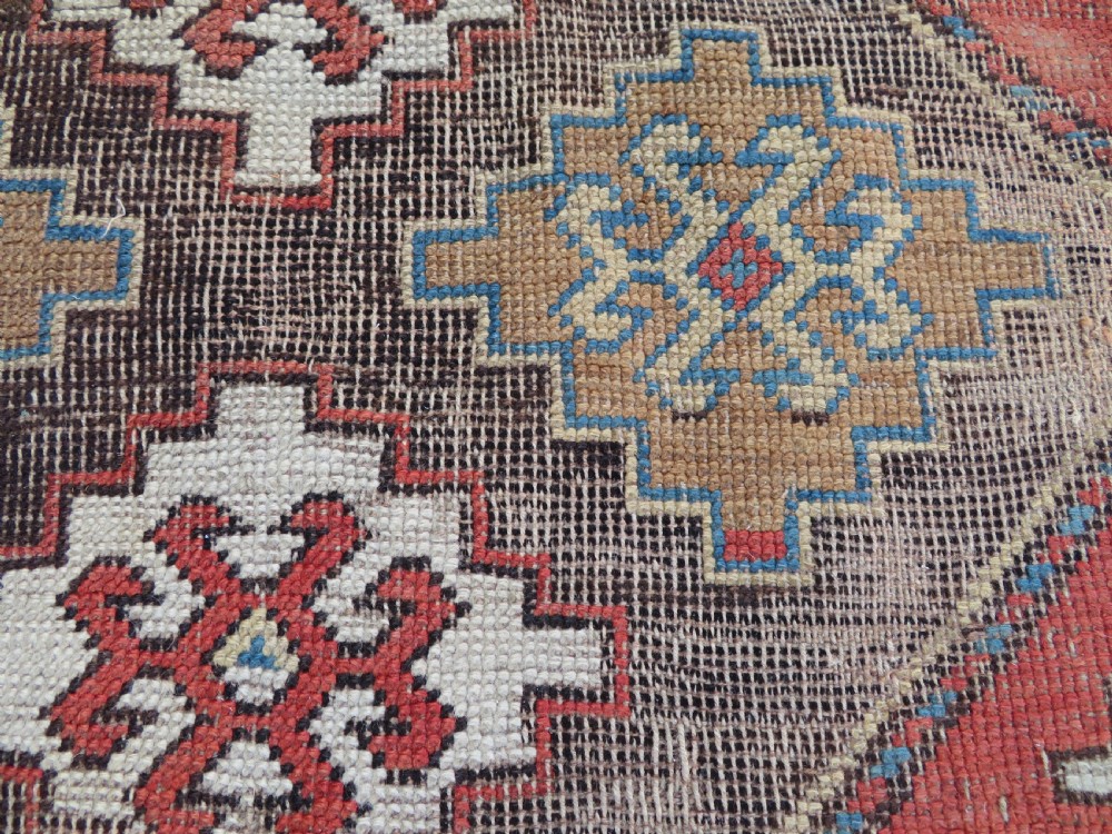 ANTIQUE SHABBY CHIC CAUCASIAN KAZAK LARGE RUG. ANIMALS & BIRDS. View XIII