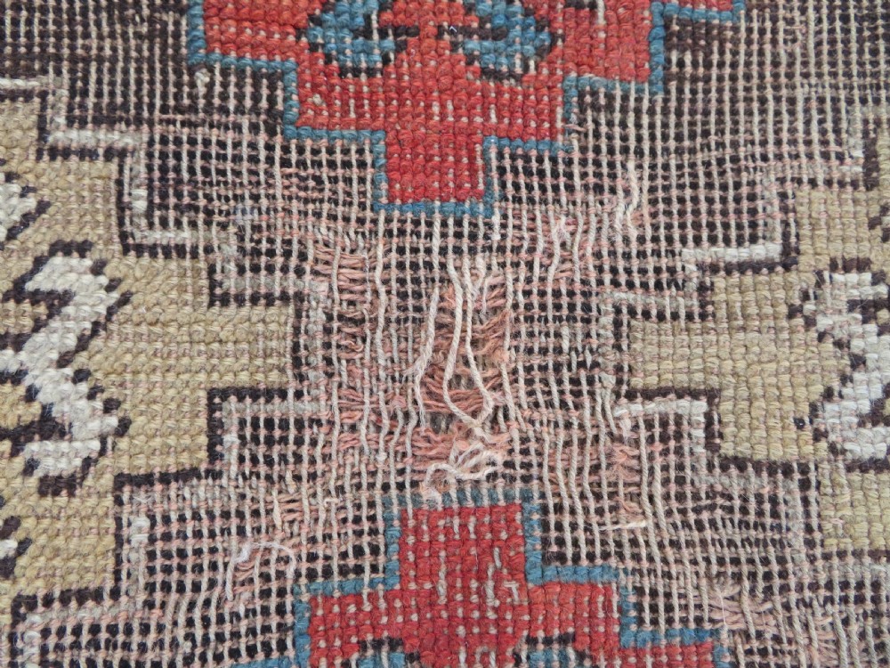 ANTIQUE SHABBY CHIC CAUCASIAN KAZAK LARGE RUG. ANIMALS & BIRDS. View XIV