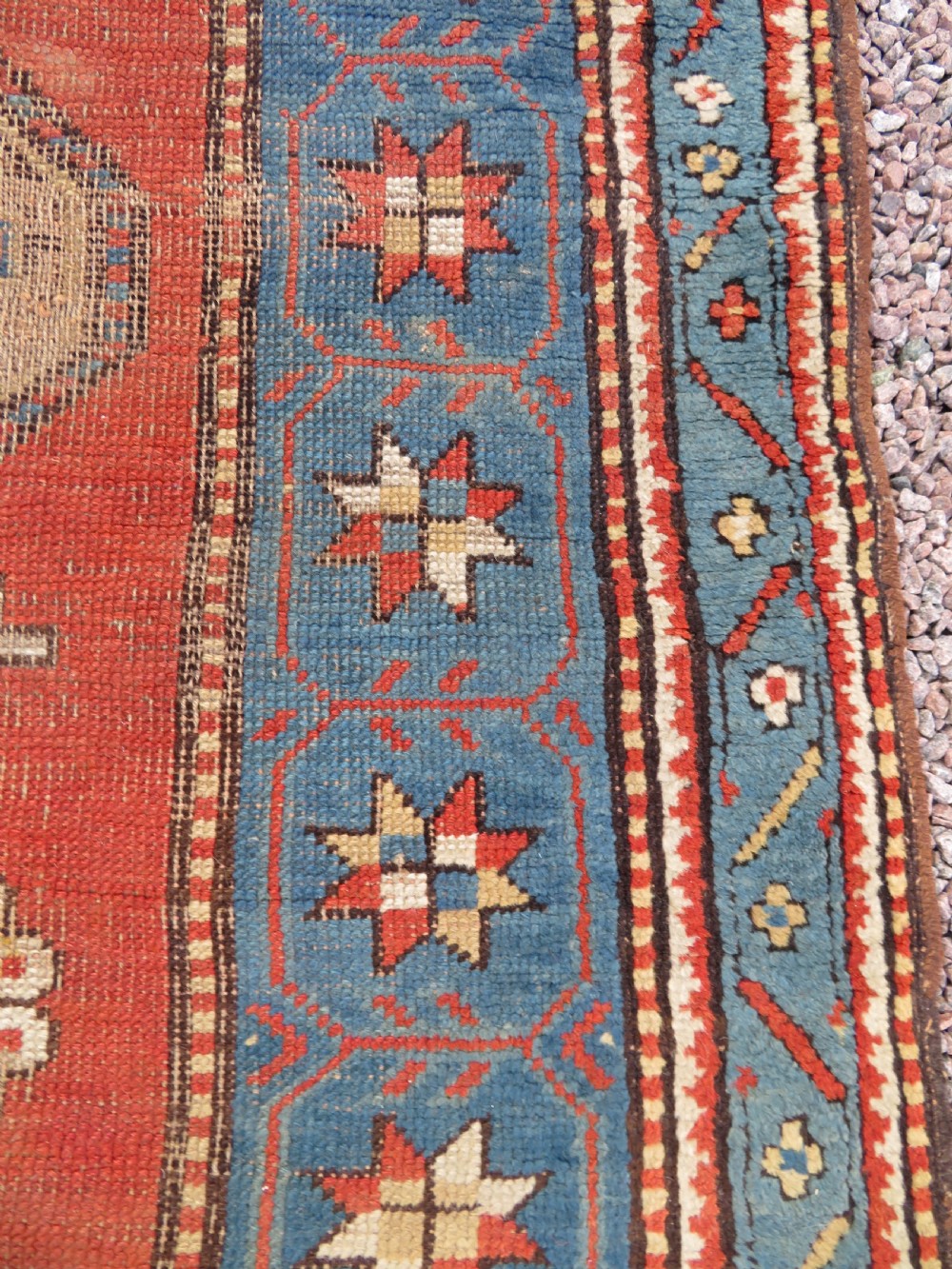 ANTIQUE SHABBY CHIC CAUCASIAN KAZAK LARGE RUG. ANIMALS & BIRDS. View XVIII