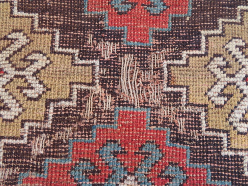 ANTIQUE SHABBY CHIC CAUCASIAN KAZAK LARGE RUG. ANIMALS & BIRDS. View XXIII