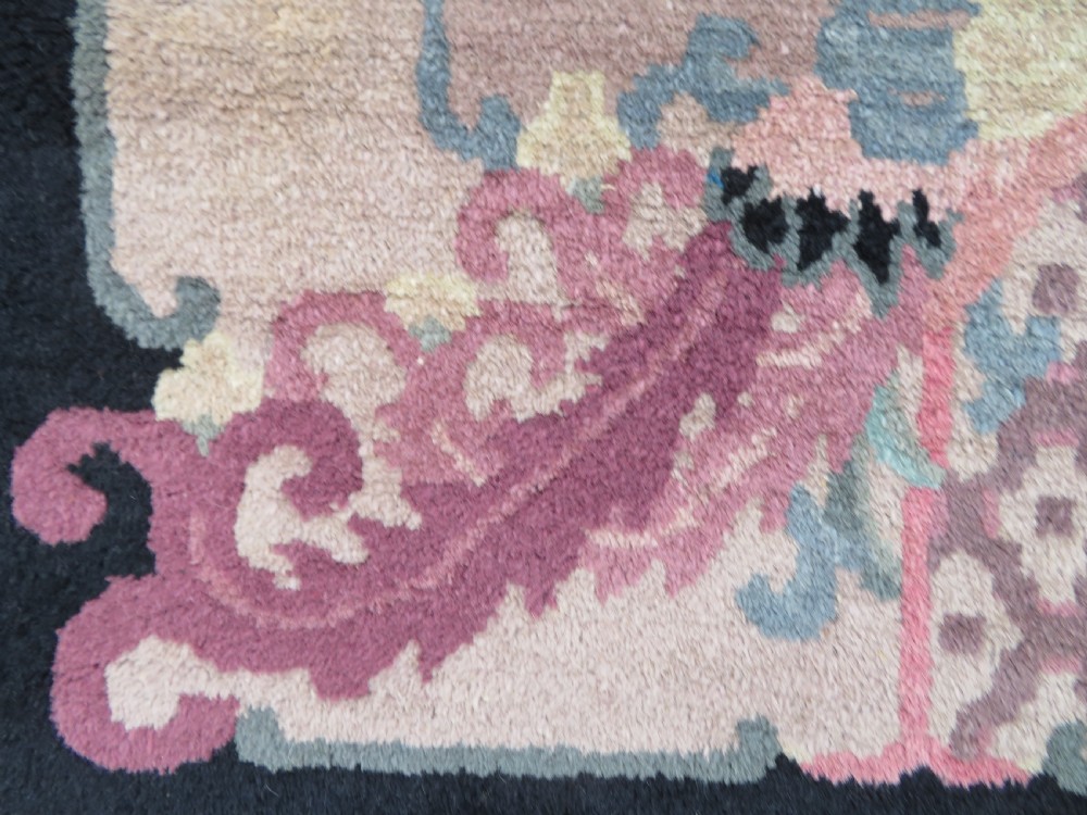 UNUSUAL ANTIQUE CHINESE ART DECO RUG. WITH PHOENIX & SHOU CHARACTER SYMBOLOGY. View XXII