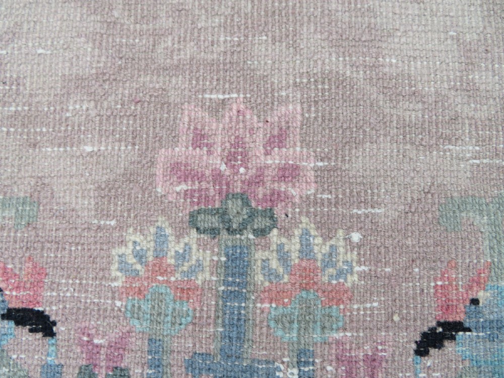UNUSUAL ANTIQUE CHINESE ART DECO RUG. WITH PHOENIX & SHOU CHARACTER SYMBOLOGY. View XXV