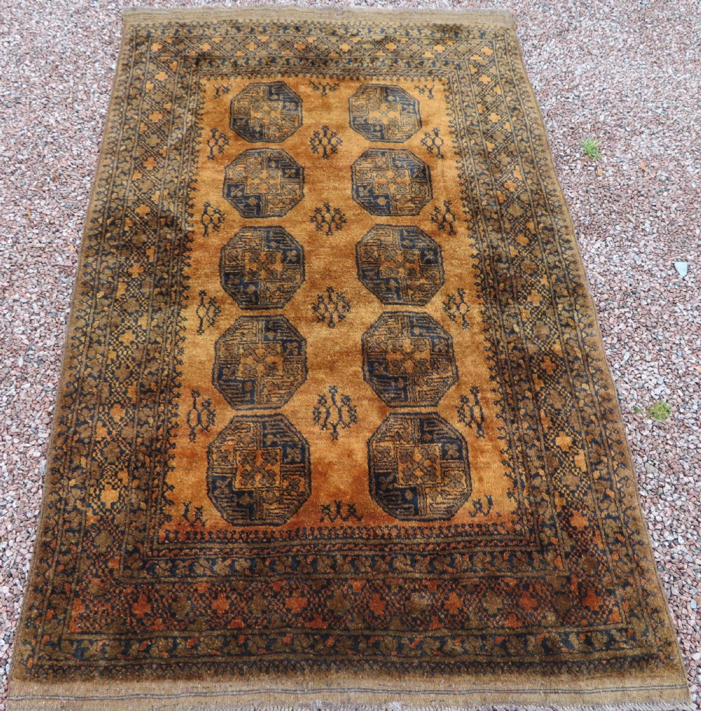 OLD GOLD AFGHAN ERSARI VILLAGE RUG. GOLDEN AFGHAN RUG. View II