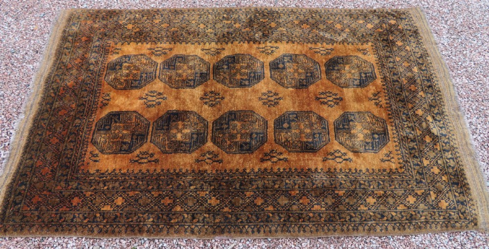 OLD GOLD AFGHAN ERSARI VILLAGE RUG. GOLDEN AFGHAN RUG. View III