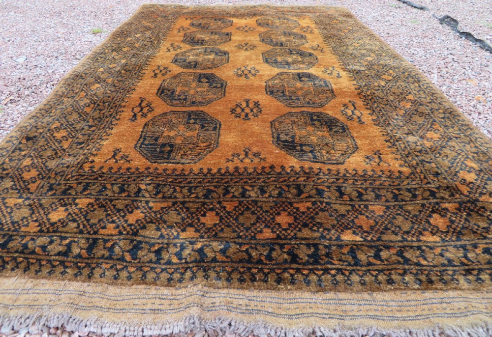 OLD GOLD AFGHAN ERSARI VILLAGE RUG. GOLDEN AFGHAN RUG. View VI