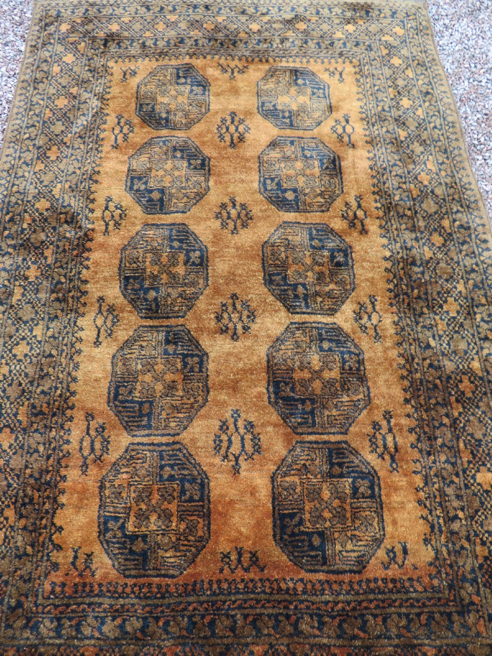 OLD GOLD AFGHAN ERSARI VILLAGE RUG. GOLDEN AFGHAN RUG. View VIII