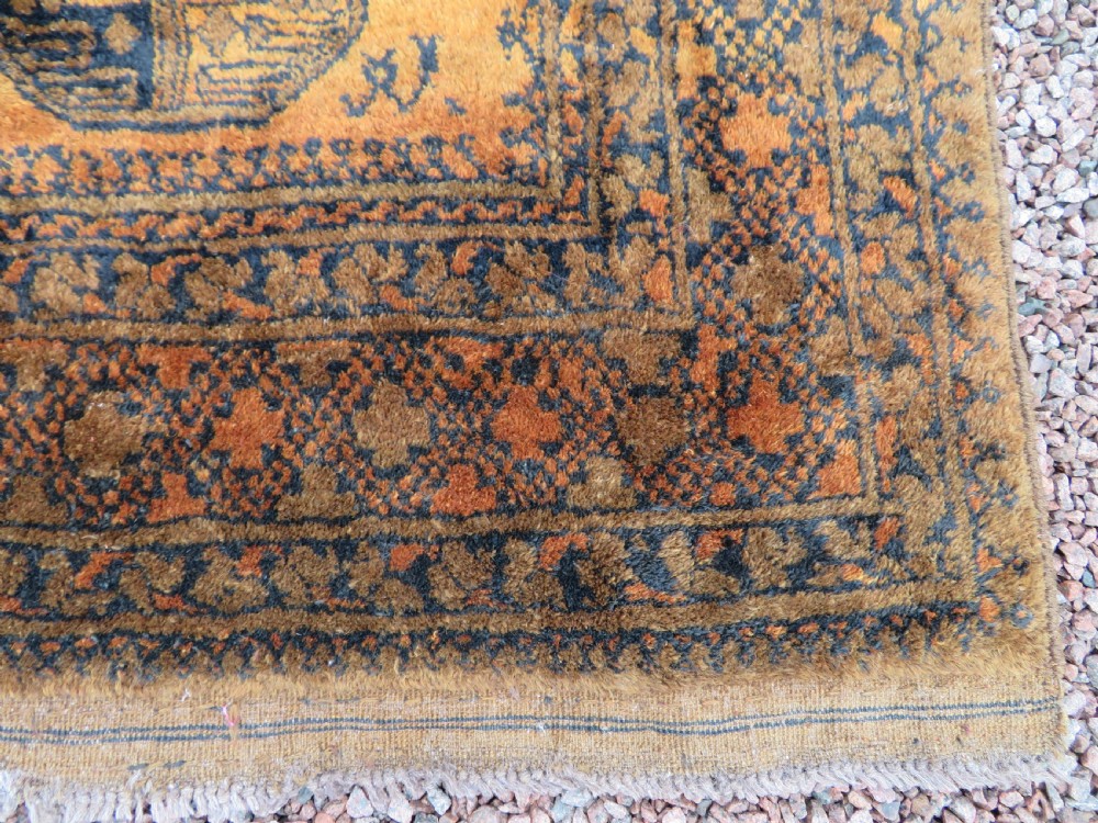 OLD GOLD AFGHAN ERSARI VILLAGE RUG. GOLDEN AFGHAN RUG. View X