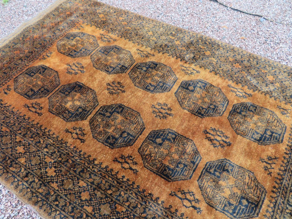 OLD GOLD AFGHAN ERSARI VILLAGE RUG. GOLDEN AFGHAN RUG. View XIX