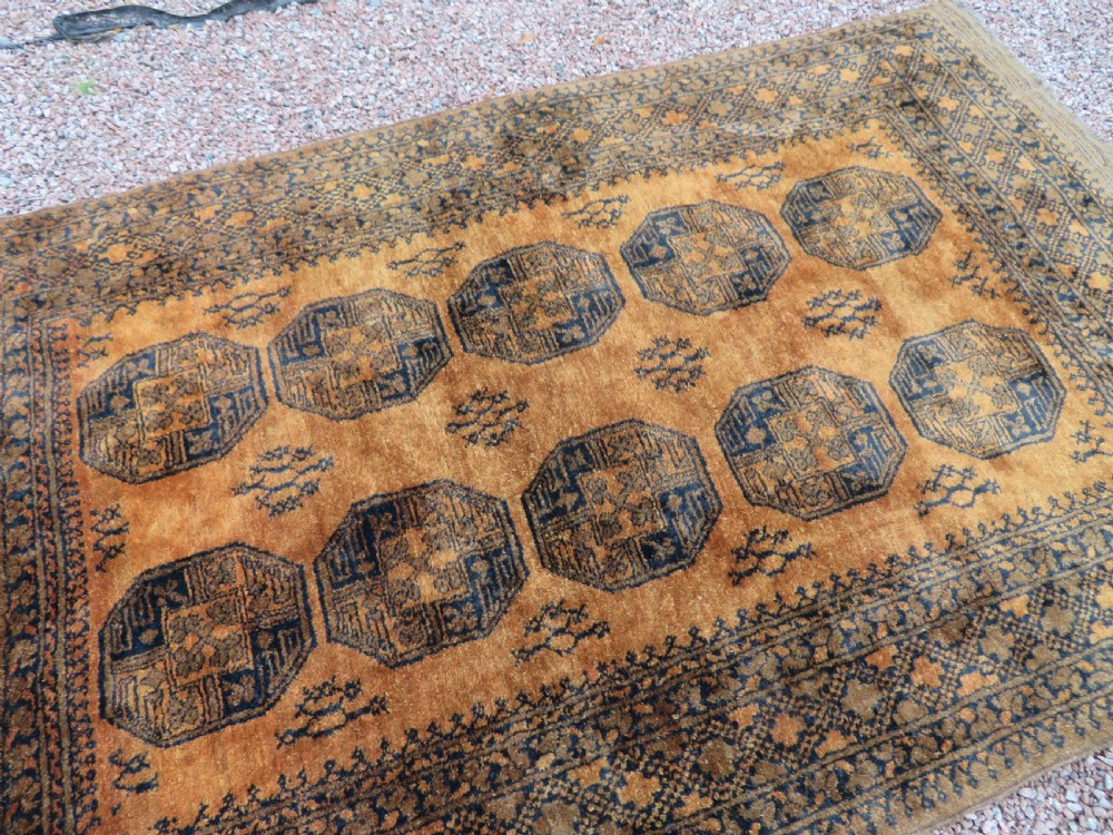 OLD GOLD AFGHAN ERSARI VILLAGE RUG. GOLDEN AFGHAN RUG. View XX
