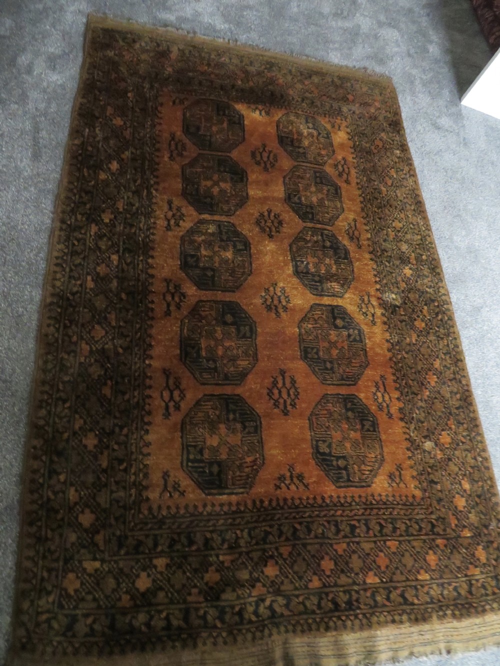 OLD GOLD AFGHAN ERSARI VILLAGE RUG. GOLDEN AFGHAN RUG. View XXIX