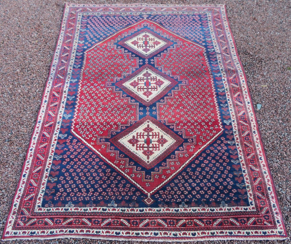 PRETTY SHABBY CHIC LARGE ANTIQUE AFSHAR RUG. View II
