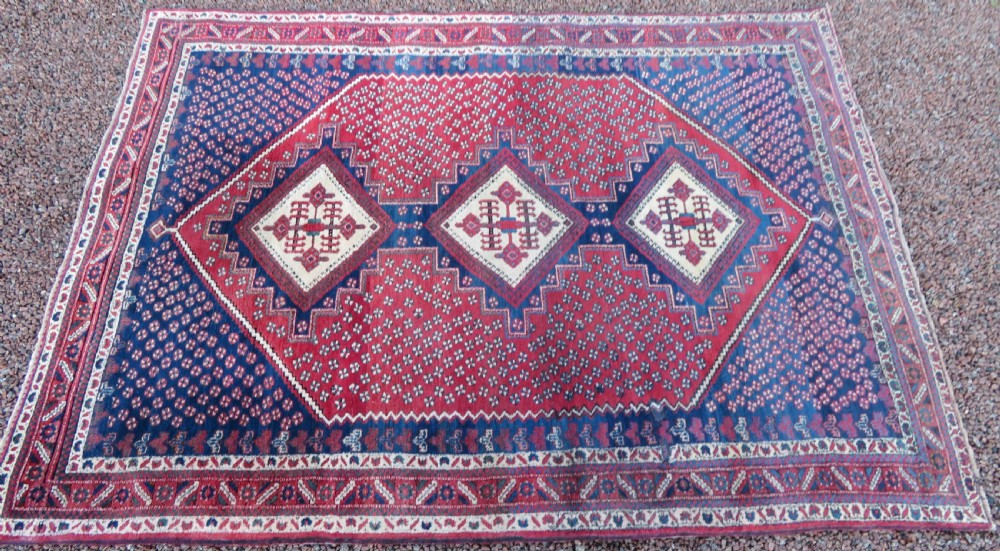 PRETTY SHABBY CHIC LARGE ANTIQUE AFSHAR RUG. View III