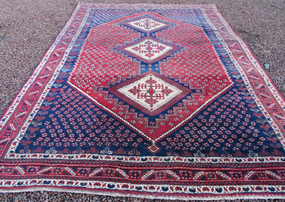 PRETTY SHABBY CHIC LARGE ANTIQUE AFSHAR RUG. View VI